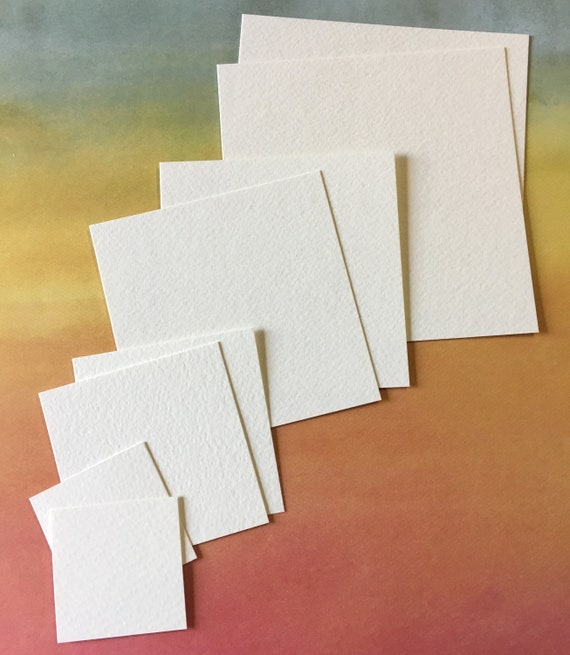 Square Watercolor Paper Cards - Strathmore or Canson Cold Press Art Supplies Square or Round Corners Acid Free Archival Watercolour Painting