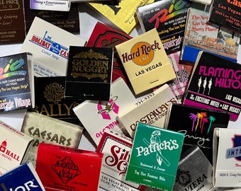 Viva Las Vegas MATCHBOOKS - Lot of 12 vintage match books hotels bars casinos restaurants souvenirs assortment 60s 70s 80s 90s cigar bar