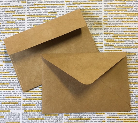 Kraft Envelopes (25) - A4 Size 4.25 x 6.25 Rustic Greetings Mailing  Stationery Sturdy Paper Gummed / Self Adhesive Invitations Weddings