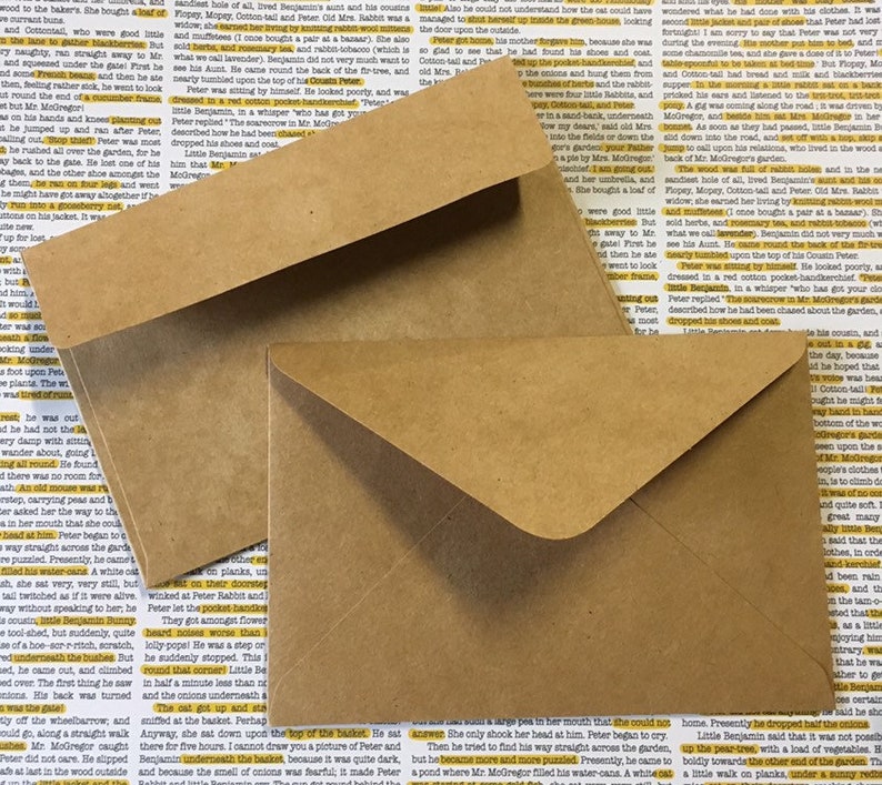 Kraftkuvert (25) - A4-storlek 10,5 x 17,5 cm Rustika hälsningar Utskick Brevpapper Robust papper Gummierat/självhäftande Inbjudningar Bröllop bild 1