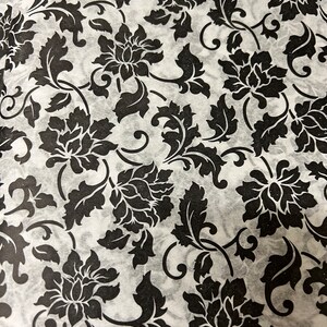 Blumenbrokat-Gewebeverpackung - Schwarz und Weiß 15x20 oder 20x30 Verpackung Geschenkverpackung Geschenkpapier Umweltfreundliche elegante klassische Blumenranken