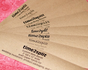 Kraft Paper Wide Belly Bands (100) - 12” Product Wrap Custom Printed Invitations Supplies Wedding Paper Ribbon Kraft Product Branding