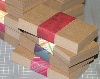 Kraft Business Card Blanks - Lightweight Sturdy Chipboard Biz Cards Seller Supplies 2" x 3.5" Blank Cards DIY Rustic Grocery Bag Brown