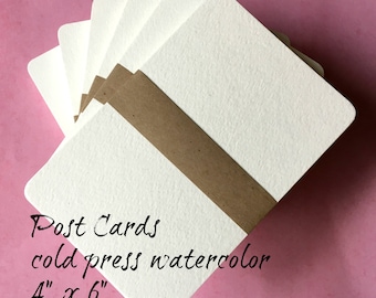 25 Watercolor Postcards . 4x6 Cold Press Square or Rounded Corners  140 lb Textured Off White Art Supplies Painting Blank Cards Art Supplies