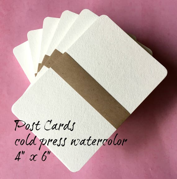 25 Watercolor Postcards . 4x6 Cold Press Square or Rounded Corners