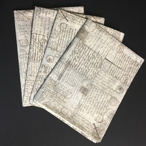 Vintage Postcard Print Tissue Wrap - Antique Look 15x20 or 20x30 Packaging Gift Wrap Old Fashioned Wrapping Paper Supplies Handwriting Brown image 2