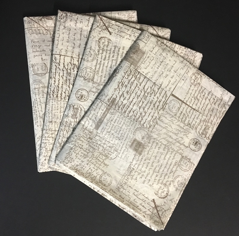 Vintage Postcard Print Tissue Wrap - Antique Look 15x20 or 20x30 Packaging Gift Wrap Old Fashioned Wrapping Paper Supplies Handwriting Brown image 2