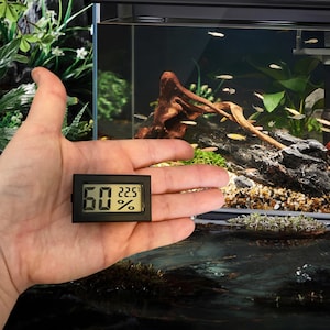 Mini LCD Digital Thermometer Hygrometer - Multi-Purpose Temperature & Humidity Monitor for Spider, Reptile, Mantis Enclosures Use