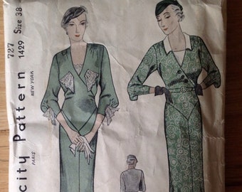 Vintage 1930's era Simplicity 1429 Dress - size 38