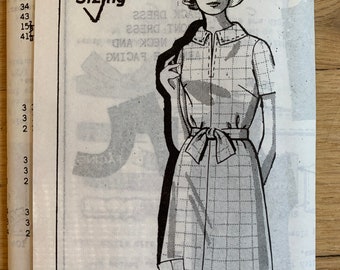 size 14 Vintage Patt-O-Rama 8282 /'wiggle/' dress with v-detailed bodice