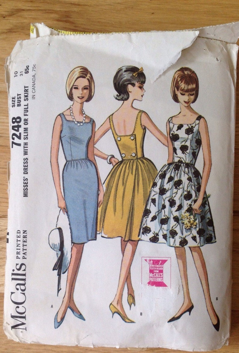 size 10 Vintage McCall/'s 7248 Dress
