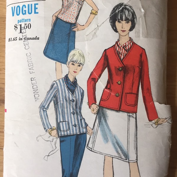 60s era vintage Vogue 6701 Jacket, Blouse, and Pants sewing pattern - size 12