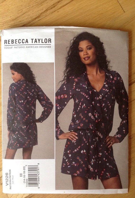 UNCUT Vogue 1226 American Designer Rebecca Taylor Dress - Sizes 14-16-18-20  - Etsy