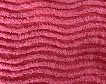 Wavy Coral Chenille Fabric