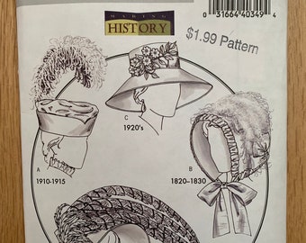 UNCUT Butterick 4210 Millinery Hat Patterns