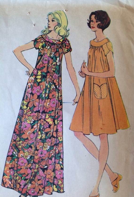 Vintage Mccall's 3912 Misses' Summer Maxi Muu Muu Dress - Size Small - Etsy