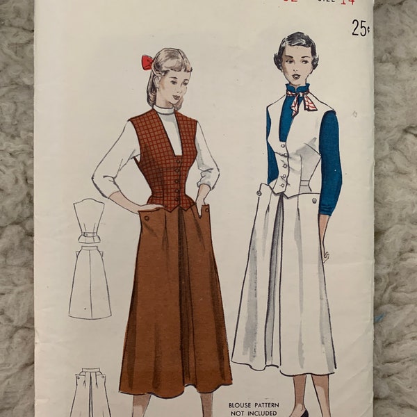 Butterick 5146 Teenage Skirt and Weskit Ensemble - size 14