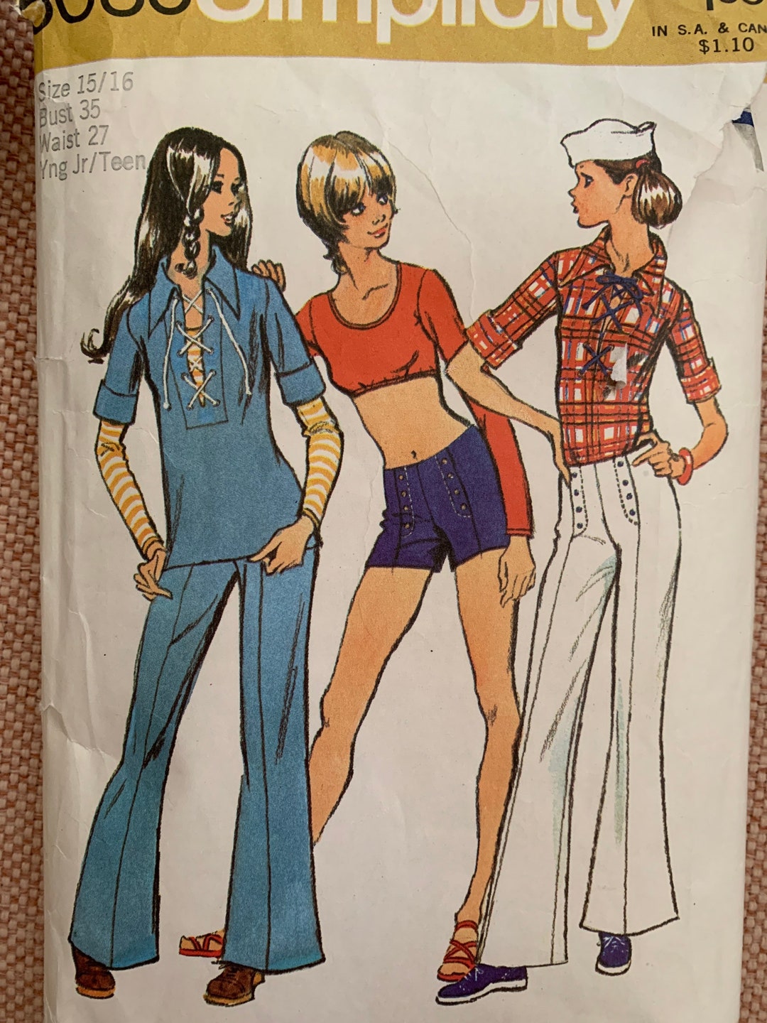 Vintage 70s Simplicity 5035 Summer Blouse or Midriff Tops and - Etsy