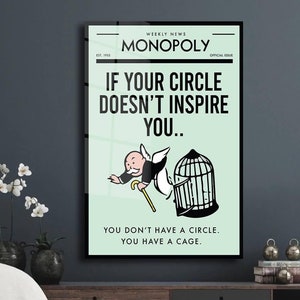 If Your Circle Success Canvas Wall Art Inspirational Acrylic Art Office Wall Art Big Canvas Alec Monopoly Art Alec Monopoly Man Canvas Art