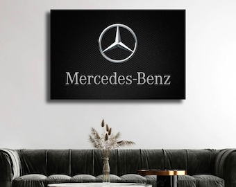 Mercedes-benz Logo Carbon Canvas or Acrylic Art Home or Office Art