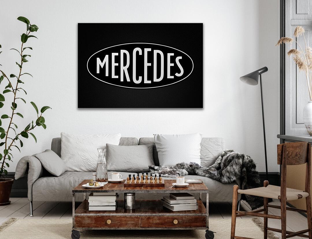 Mercedes Logo Art: Carbon Fiber Style, Luxury Car Print - Etsy