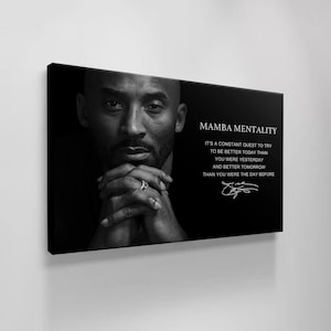 Mamba Mentalität MotivationszitateAcryl Wandkunst Mindset Print Gym Poster Kobe Bryant Legendary Basketball Mentalität Erfolg Leinwand