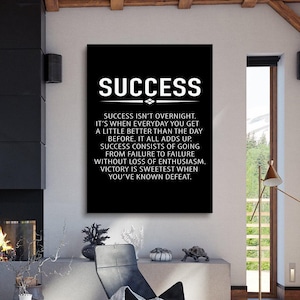 Erfolgs-Zitate Große Leinwand Motivations-Wand-Kunst Inspirierende Acrylglas-Effekt-Kunst Büro-Wand-Kunst Illustration Wohnzimmer-Wand-Kunst