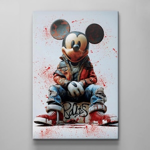 Mickey Mouse Canvas Print Luxury Wall Art Disney Inspired Mickey Mouse Modern Pop Art Acrylic Wall Art Design Illustration Modern Wall Decor