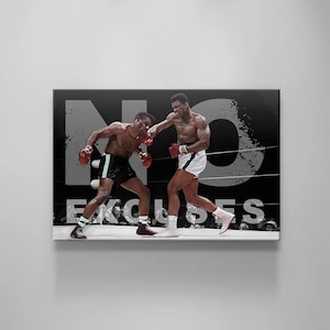 No Excuses Motivational Quotes Wall Art Legendary Boxer Wall Art Inspirational Wall Decor Gym Canvas Print Room Poster Muhammed Ali Wall Art