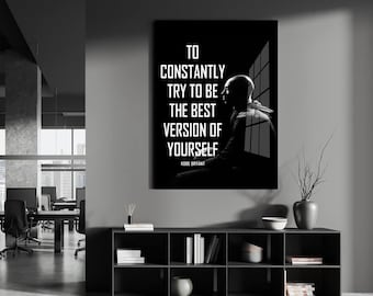 The Best Version Motivational Quotes by Kobe Bryant Canvas Art Inspirational Wall Decor Gym Canvas or Acrylic Version Legendary Kobe Bryant