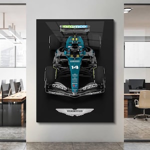 Formula One RaceCar Canvas Wall Art Acrylic Print Inspirational Wall Decor, Legendary Formula One Sport Illustration Decor Luxury Automotive