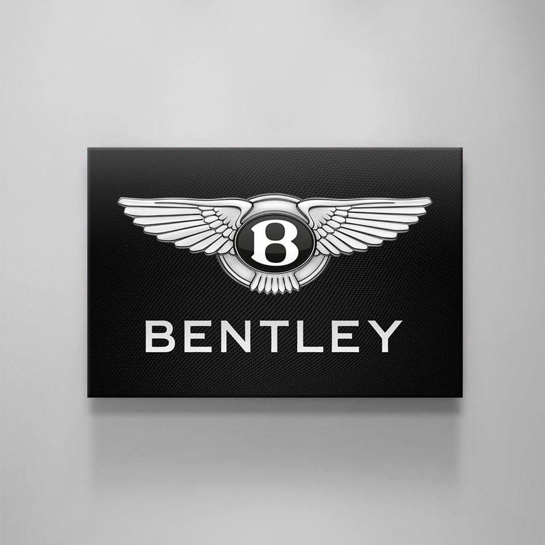 Bentley Logo Art: Carbon Fiber Style, Luxury Car Canvas or Acrylic - Etsy