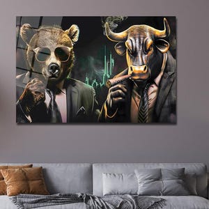 Finansiering på canvas, väggdekoration, akrylkonst, kontorshandel, pengahandlare, motiverande konst, regler för framgång, konst, aktiemarknad, rikedom