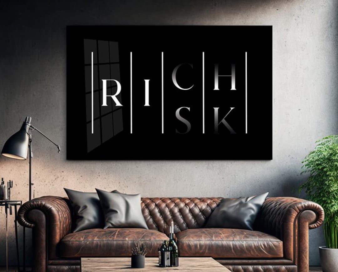 Rich Vs Risk Motivational Graphic for Personal Growth and Action Canvas ...