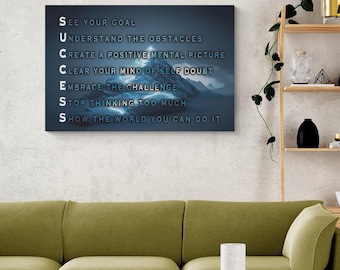 Success Goals Motivational Quotes Canvas Art Inspirational Acrylic Print Office Wall Art Business Growth Quote Entrepreneur Mindset Poster