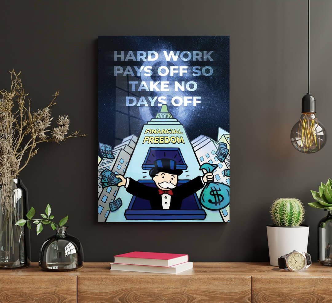 Financial Freedom Art: Alec Monopoly Style Canvas or Acrylic Print