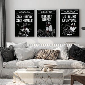 Alec Monopoly Set Wall Art Motivational Canvas Print Alec Rich Man Illustration Modern Office Acrylic Print Monopoly Inspirational Wall Art