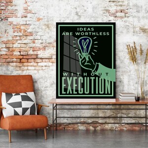 Ideas Are Worthless Success Canvas Wall Art Inspirational Acrylic Art Office Decor Monopoly Art Motivation Wallpaper Print Alec Man Monopoly