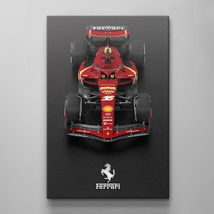 Formula One RaceCar Canvas Wall Art Acrylic Print Inspirational Wall Decor, Legendary Formula One Sport Illustration Decor Luxury Automotive
