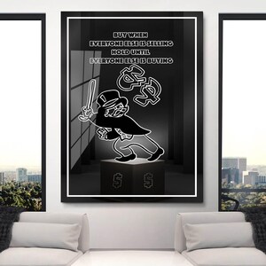 Buy When Everyone Selling Canvas Wall Art Inspirational Acrylic Glass Effect Art Office Wall Art Large Canvas Motivational Alec Monopoly Art