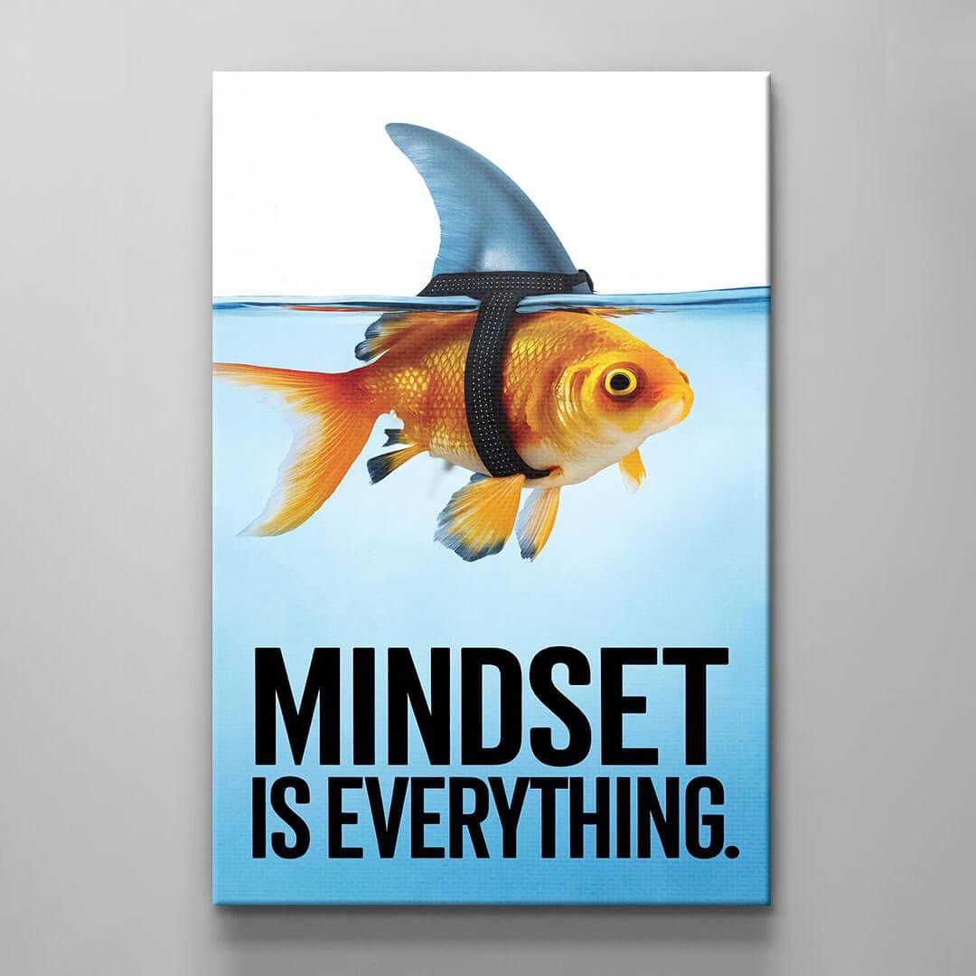 Shark Goldfish Carp Enamel Pin Brooch - 'Mindset Is Everything' Motivational Pin For Backpacks & Jackets - View #7