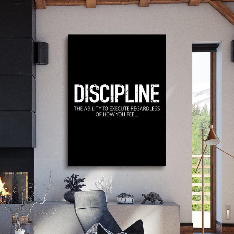 Discipline Noun Motivational Quotes Canvas Wall Art Entrepreneur ...