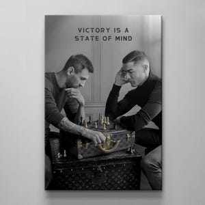 Victory Is a State Mind Canvas Motivational Wall Art Inspirational Acrylic Print Ready To Hang Office Art Illustration Living Room Wall Art