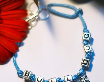 Blue Paracord Bulldog Bracelet