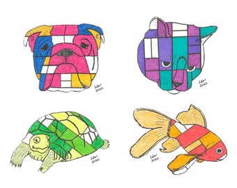 Stained Glass Pet Notecards