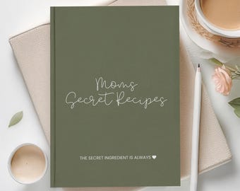 Family Recipe Book, Personalized Cookbook Keepsake, Custom Name on Cover
