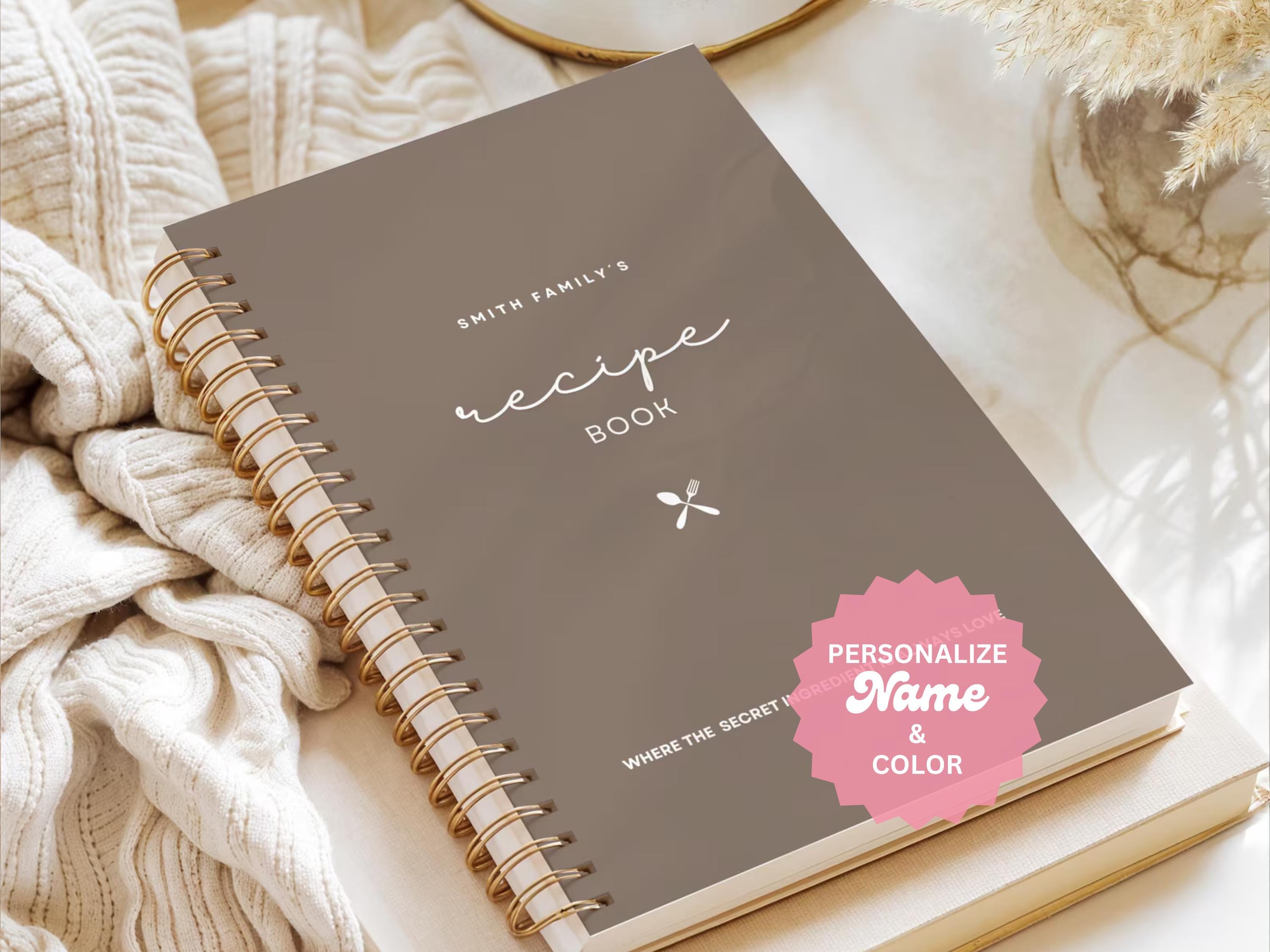 Personalized Family Recipe Notebook Custom Recipe Journal Unique Cooking Lover Gift Recipe Book Set Housewarming Gift For Chefs and Cooks