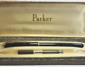 Parker Sonnet Made in France 1997 Laque Midnight Blue&GT "B" Feder Füllfederhalter mit Etui