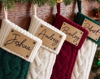 Personalized Christmas Stockings 2026, Family Christmas Stocking with Names, Christmas Gifts, Custom Knitted Stockings, Holiday Decor