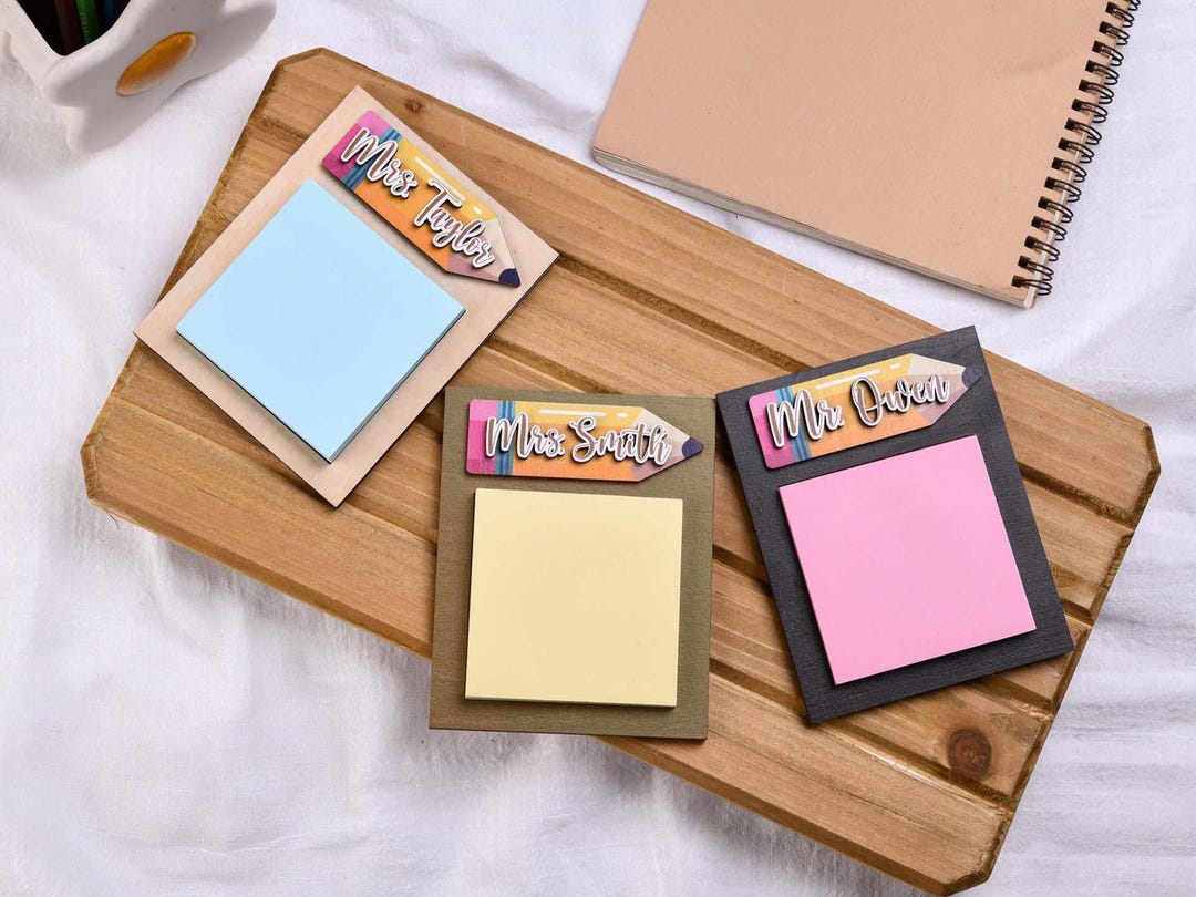 Custom Teacher Sticky Note Pad Holder,teacher Gift Notepad Holder ...